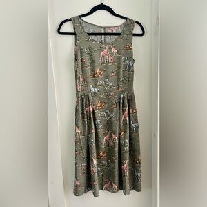 Cath Kidston Safari Print Dress - green base color.